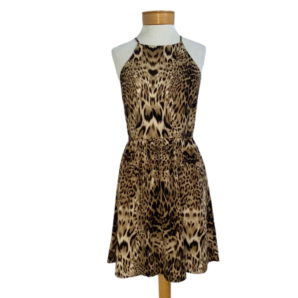 Everly Animal Print Spaghetti Strap Dress Med.